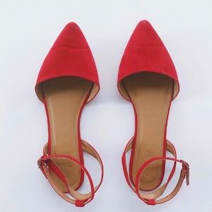 Red Suede Flats
